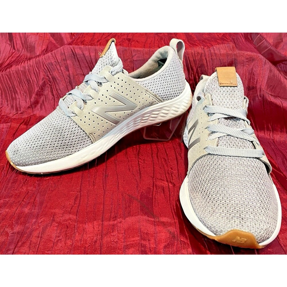 Womens New Balance Gray Mesh Lace-Up Low Top Sneakers Walking Shoes sz 7.5